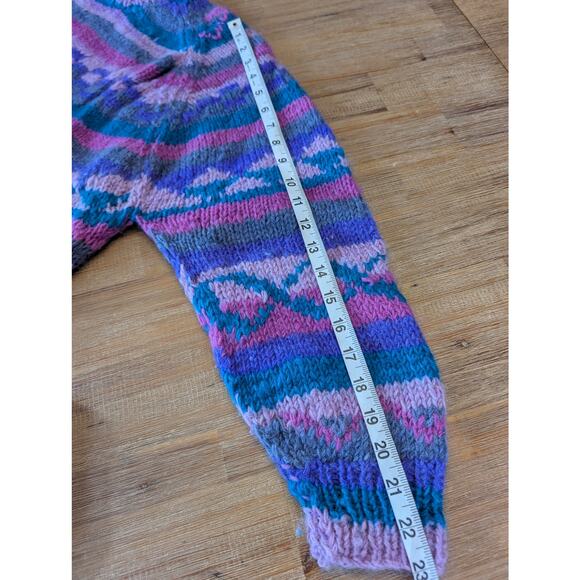 LOST HORIZONS Himalayan Wool Heavy Knit Fair Island Multicolor Sweater s… - Picture 6 of 9